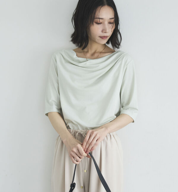 Doux archives「ニュアンスネック５分袖カットソー」|Tシャツ・カットソー|