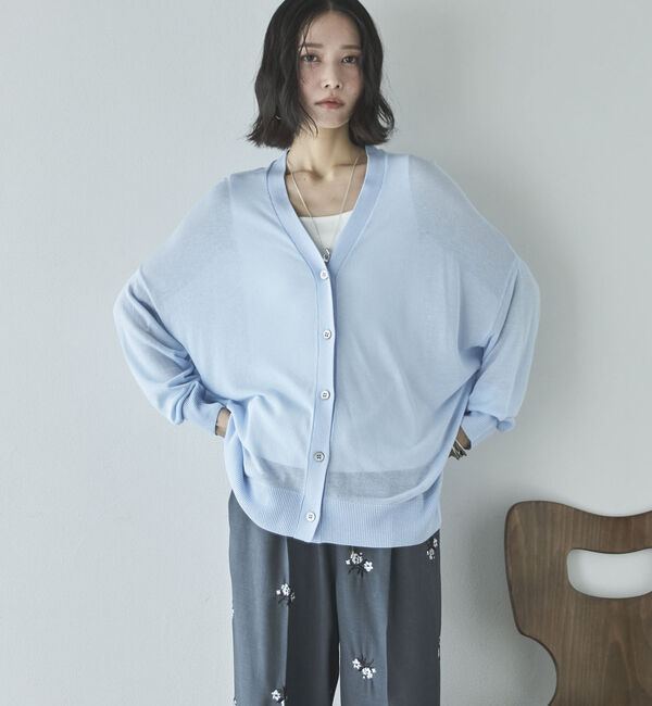 Doux archives「ミドル丈シアーカーディガン／」|カーディガン|SAX