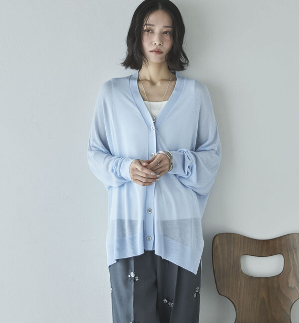 Doux archives「ミドル丈シアーカーディガン／」|カーディガン|
