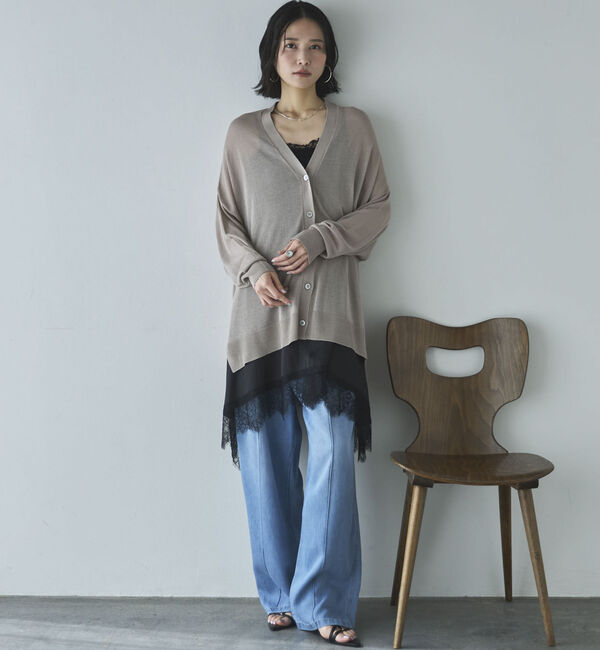 Doux archives「ミドル丈シアーカーディガン／」|カーディガン|