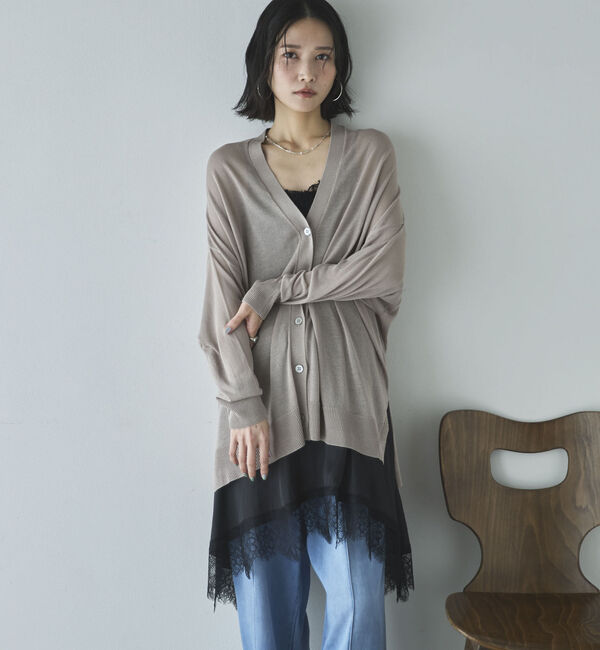 Doux archives「ミドル丈シアーカーディガン／」|カーディガン|