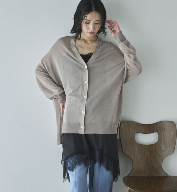 Doux archives「ミドル丈シアーカーディガン／」|カーディガン|