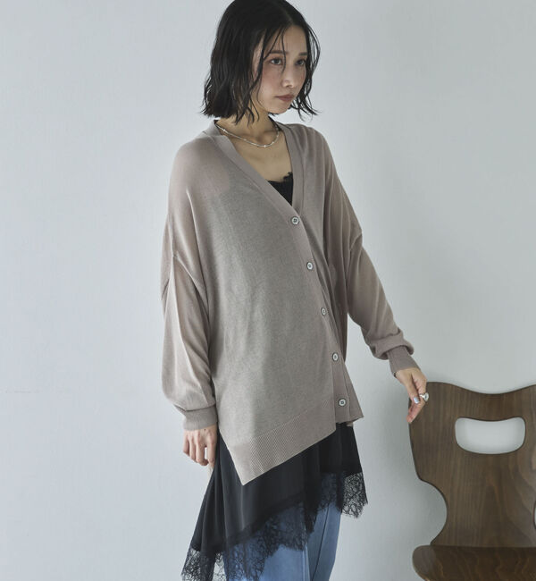 Doux archives「ミドル丈シアーカーディガン／」|カーディガン|