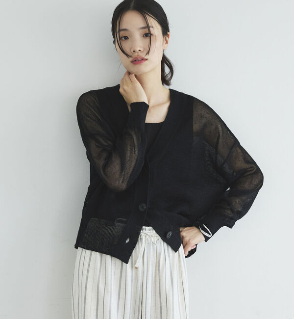 Doux archives「ストローヤーンニットカーディガン」|カーディガン|