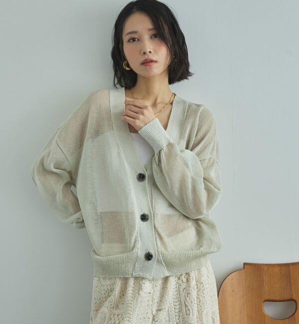 Doux archives「ストローヤーンニットカーディガン」|カーディガン|IVORY