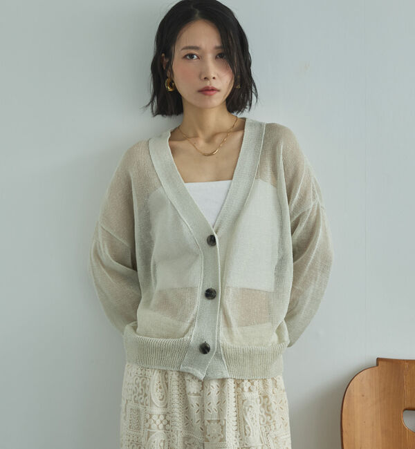 Doux archives「ストローヤーンニットカーディガン」|カーディガン|