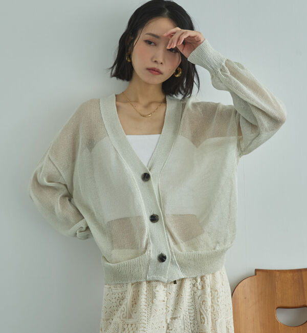 Doux archives「ストローヤーンニットカーディガン」|カーディガン|