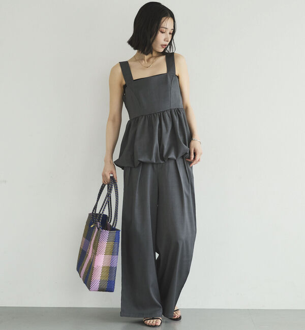 Doux archives「【接触冷感／イージーケア】バールンキャミセットアップ」|ワンピース|CHARCOAL GRAY