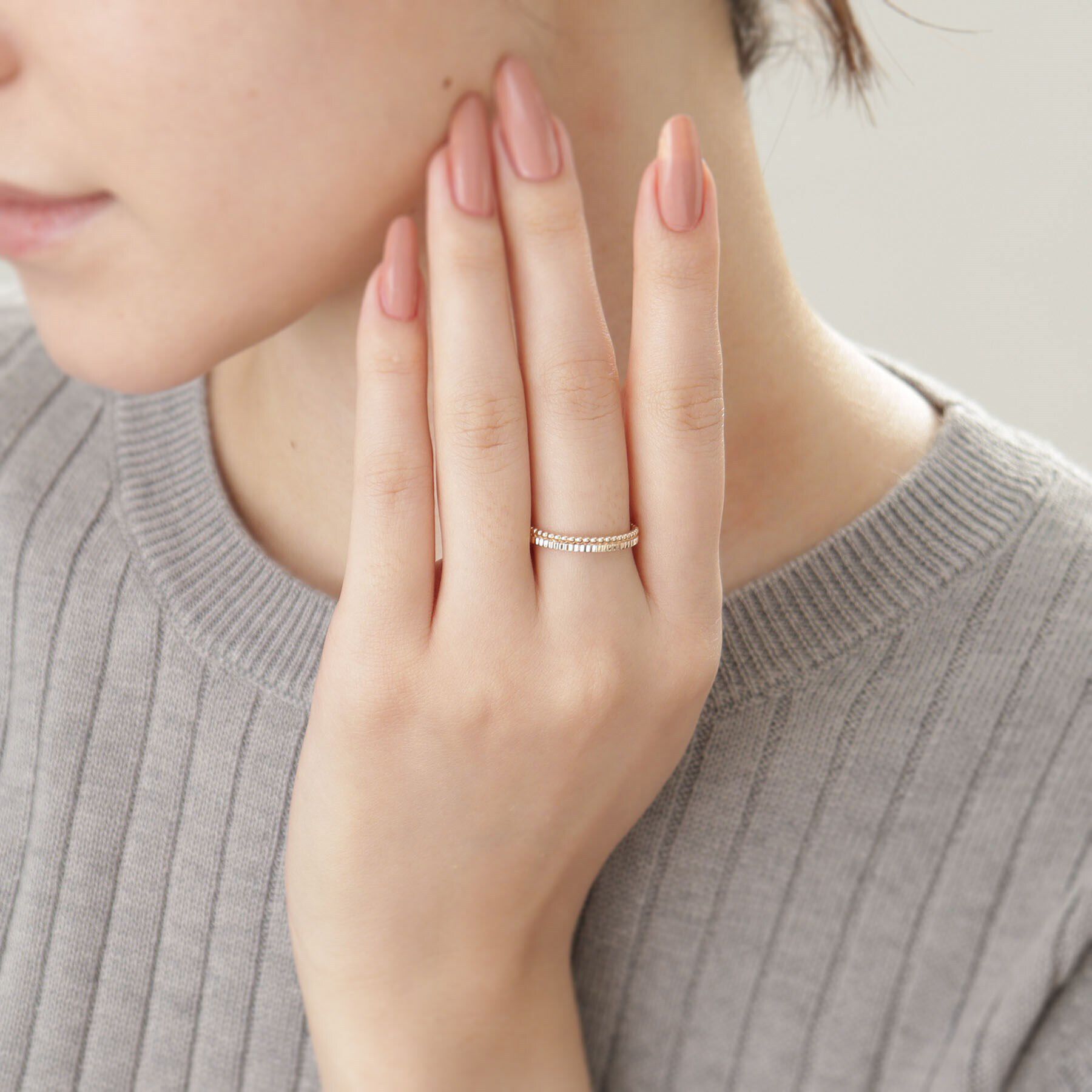 COCOSHNIK「K10ミル縦溝リング（16号）」|リング|