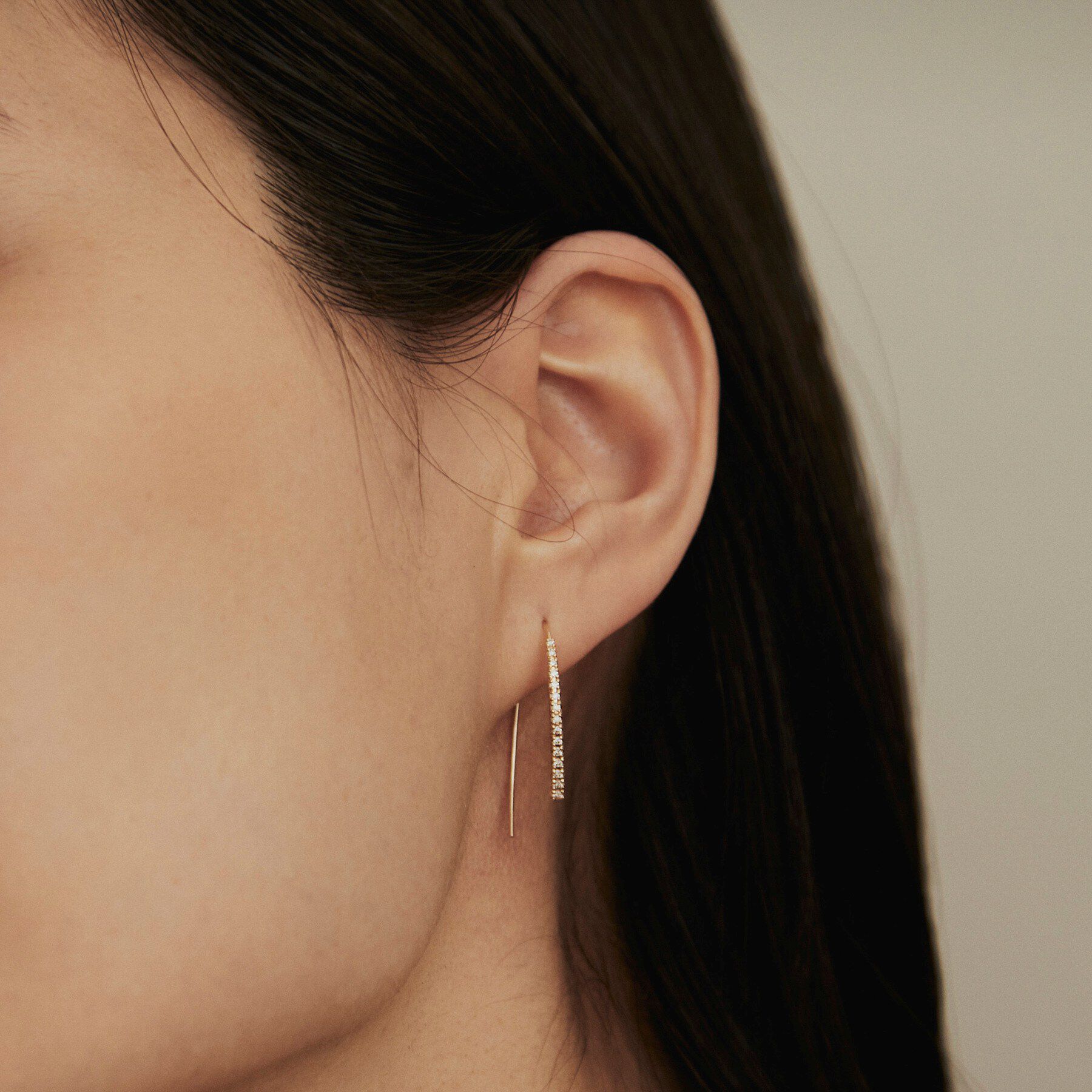 COCOSHNIK「K10ダイヤモンド マーキス フックピアス」|ピアス|