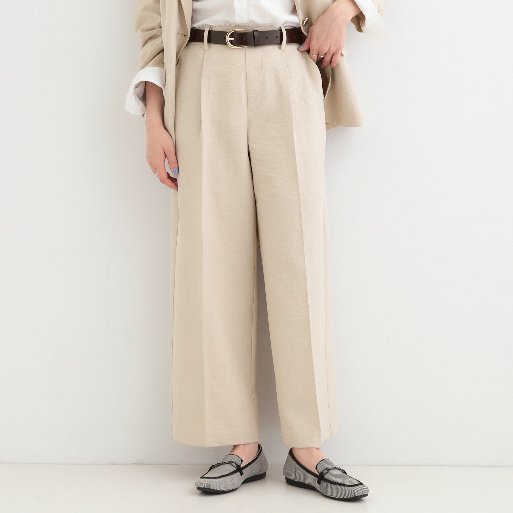 SHOO･LA･RUE「【洗濯機可/セットアップ可/SS-LL/UV】オンにもオフにも きれいに見えワイドパンツ」|その他|