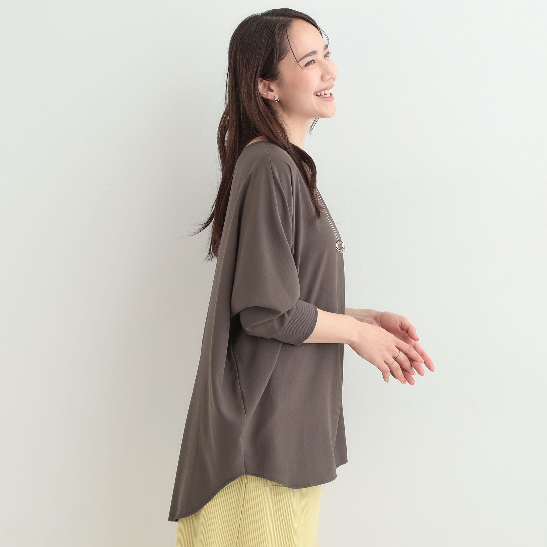 SHOO･LA･RUE「【着丈選べる/体型カバー/洗濯機可】さらさらとろん ドルマンブラウス」|シャツ・ブラウス|