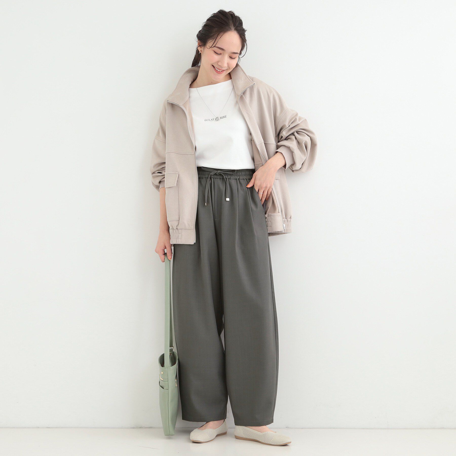 SHOO･LA･RUE「【S-LL】タック入り バギーカーブパンツ」|その他|