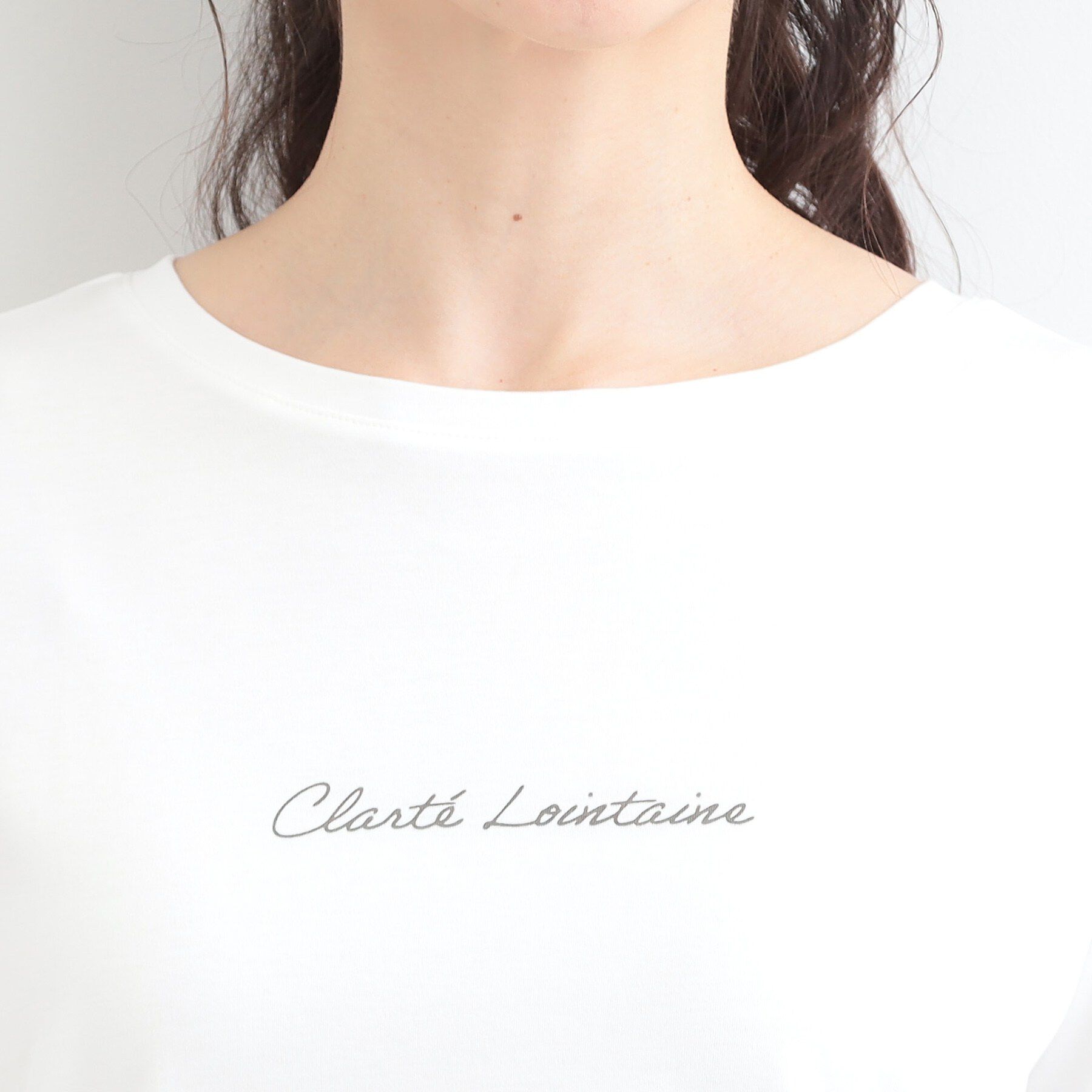 SHOO･LA･RUE「【ひんやり/UV/抗菌防臭】小さめロゴの大人スムースロンT」|Tシャツ・カットソー|