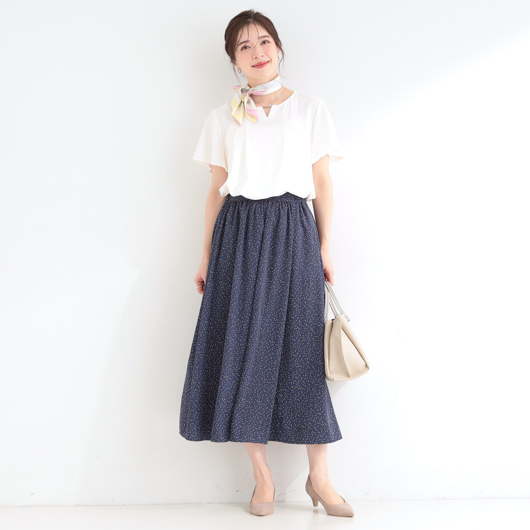 SHOO･LA･RUE「【ひんやり/UV/セットアップ可】洗濯後しわになりにくい スキッパーブラウス」|シャツ・ブラウス|