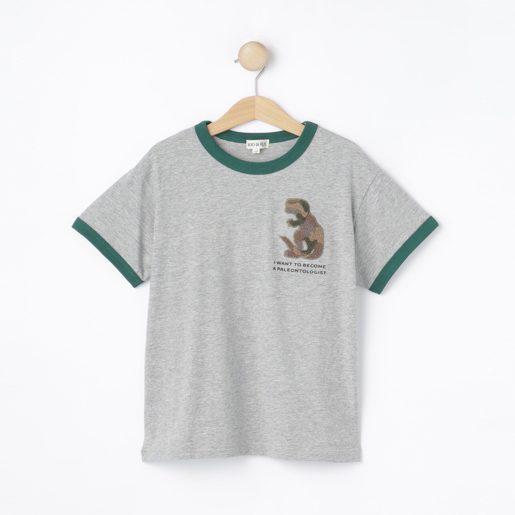 SHOO･LA･RUE「【100-120cm】サガラ恐竜Tシャツ」|Tシャツ・カットソー|グレー(012)