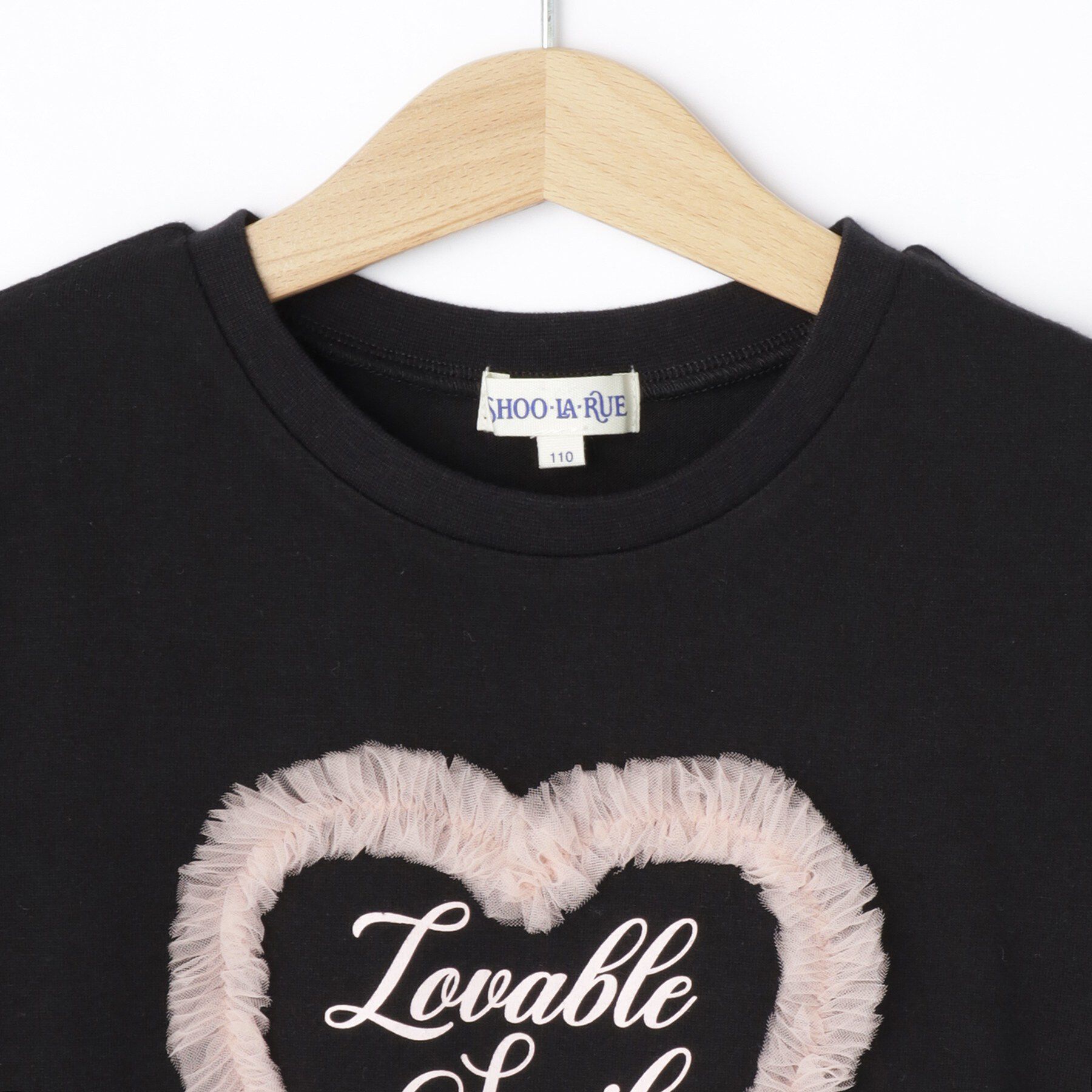 SHOO･LA･RUE「【100-150cm】ハートチュールＴシャツ」|Tシャツ・カットソー|