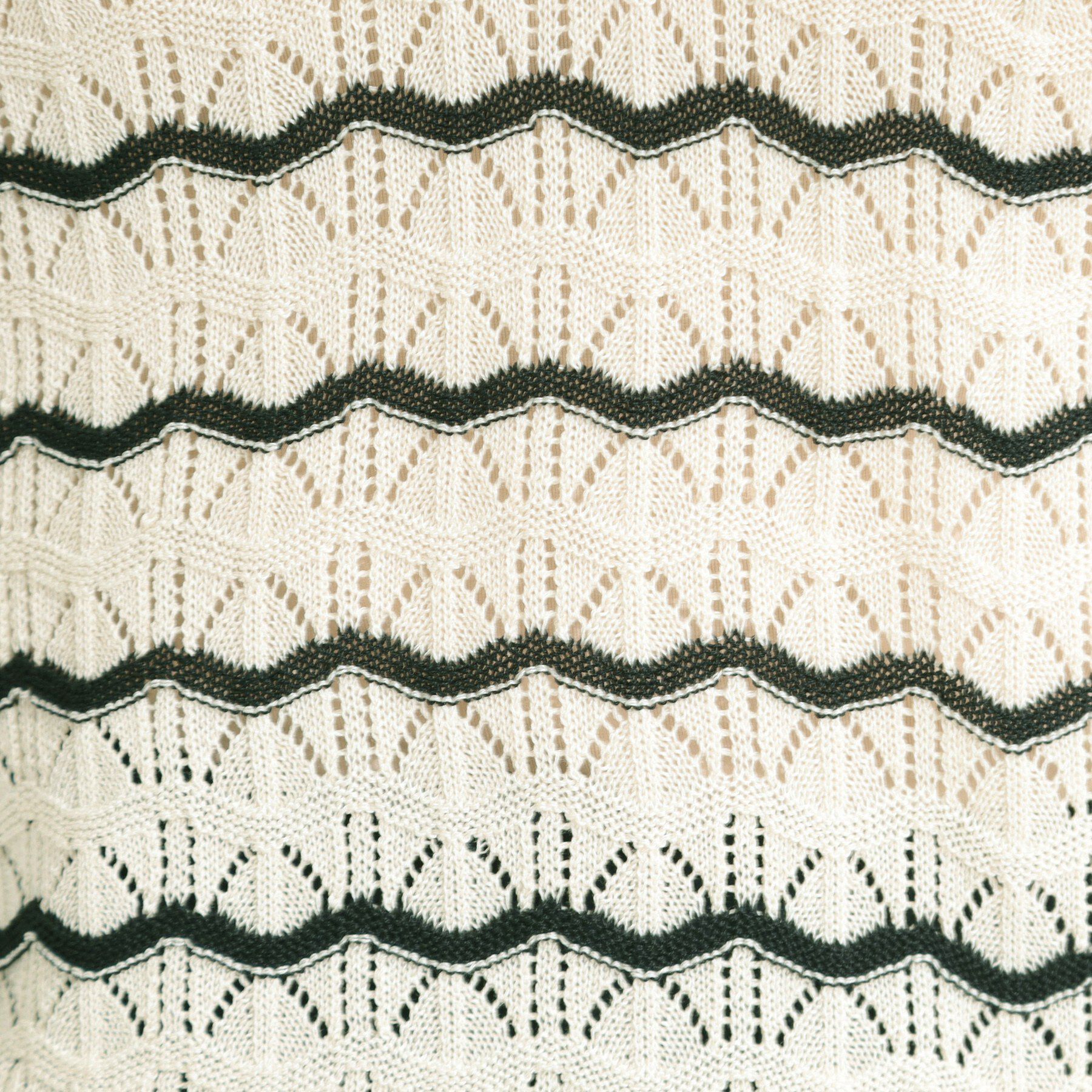 SHOO･LA･RUE「【S-LL/洗濯機可】ニュアンスボーダー シアーニットポロ」|ニット・セーター|