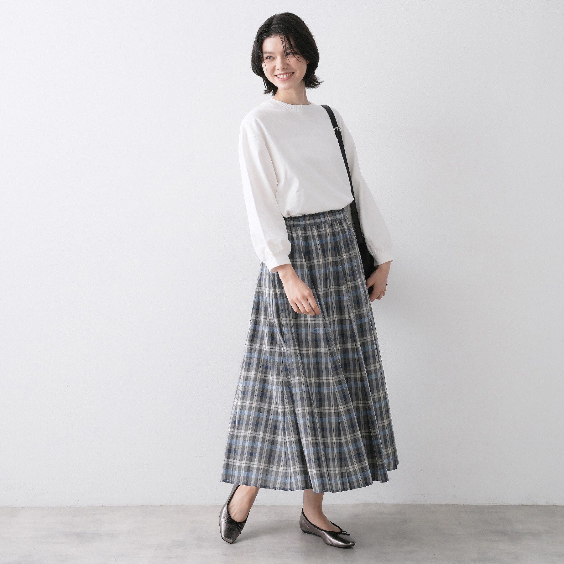 Dessin「【ウエストゴム/洗える】映えチェック柄スカート」|スカート|