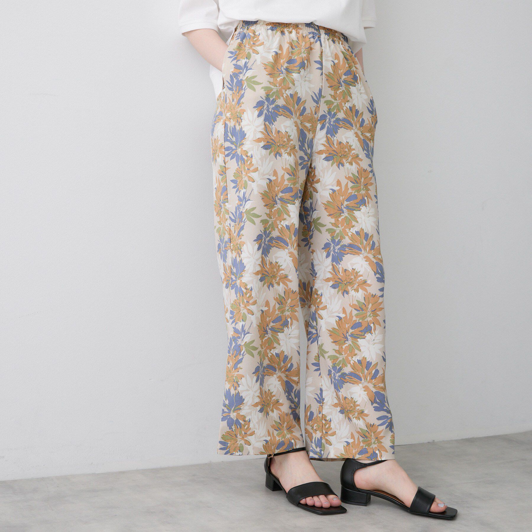 Dessin「【洗える】ボタニカル柄リラクシーパンツ」|その他|トープ(155)