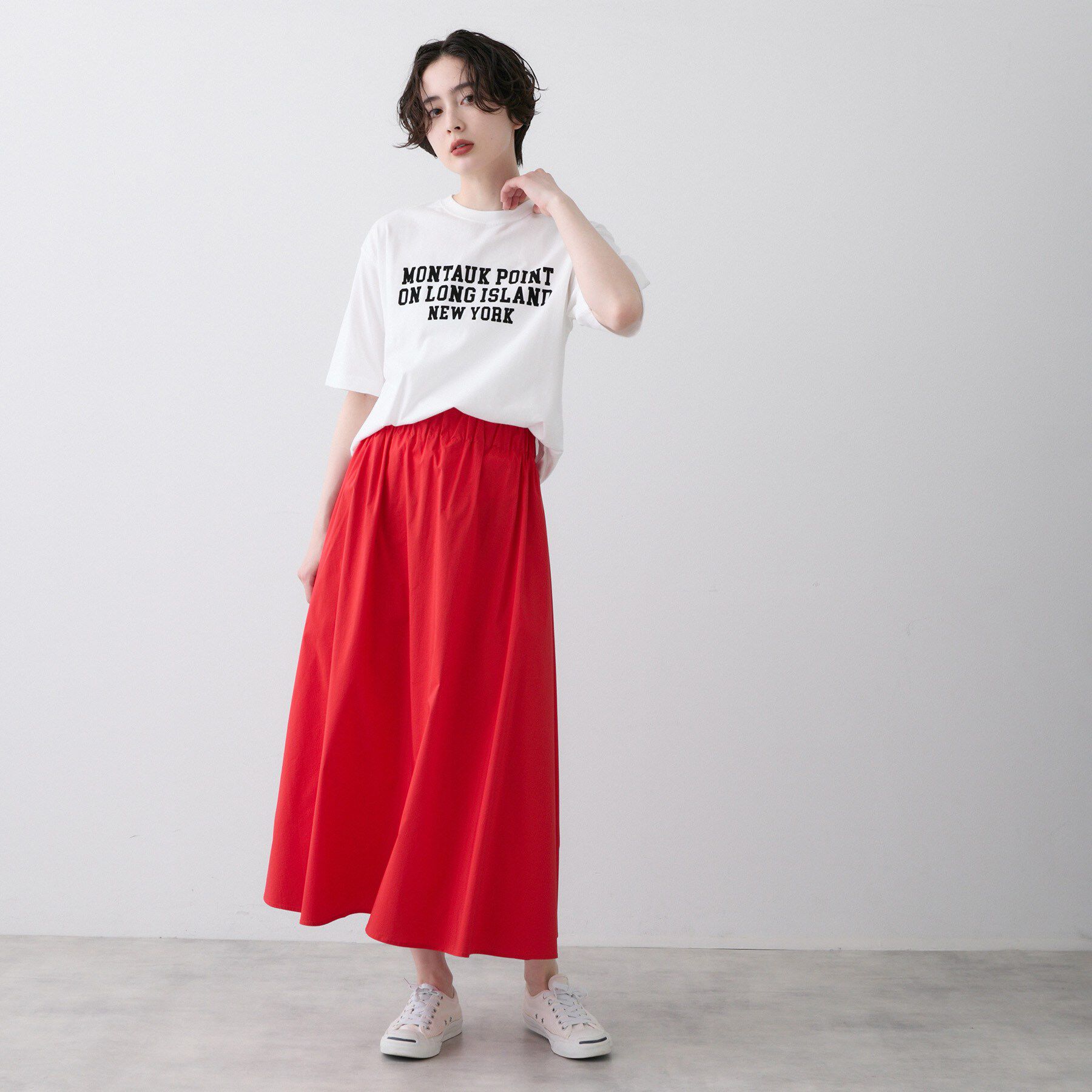 Dessin「【ウエストゴム/洗える】フレアギャザースカート」|スカート|