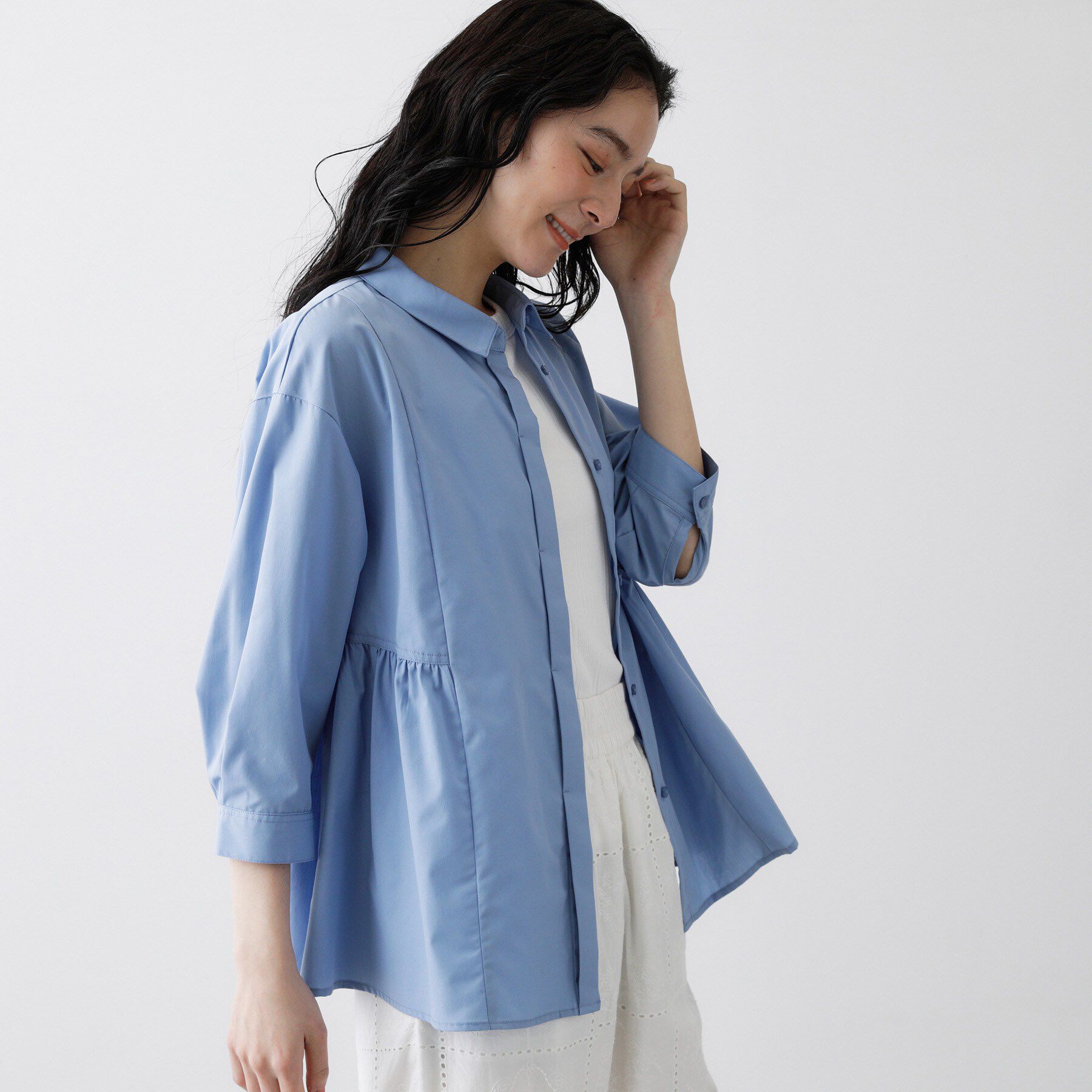 Dessin「【洗える】切替フレアシルエットシャツ」|シャツ・ブラウス|