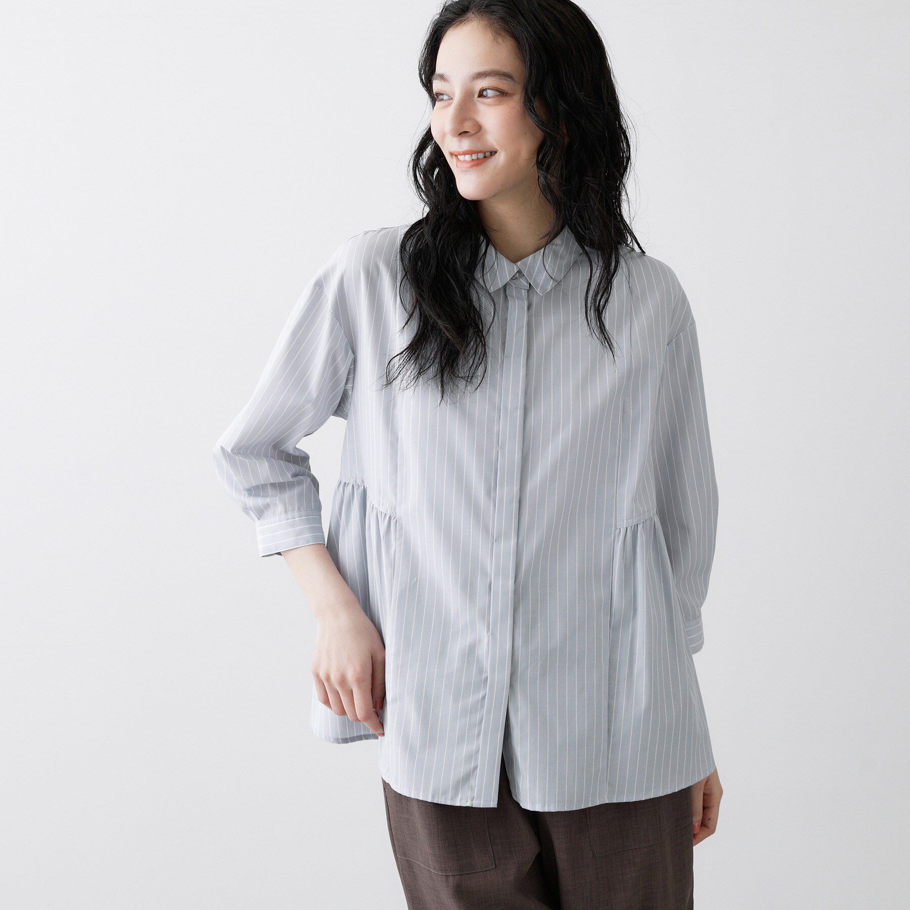 Dessin「【洗える】切替フレアシルエットシャツ」|シャツ・ブラウス|