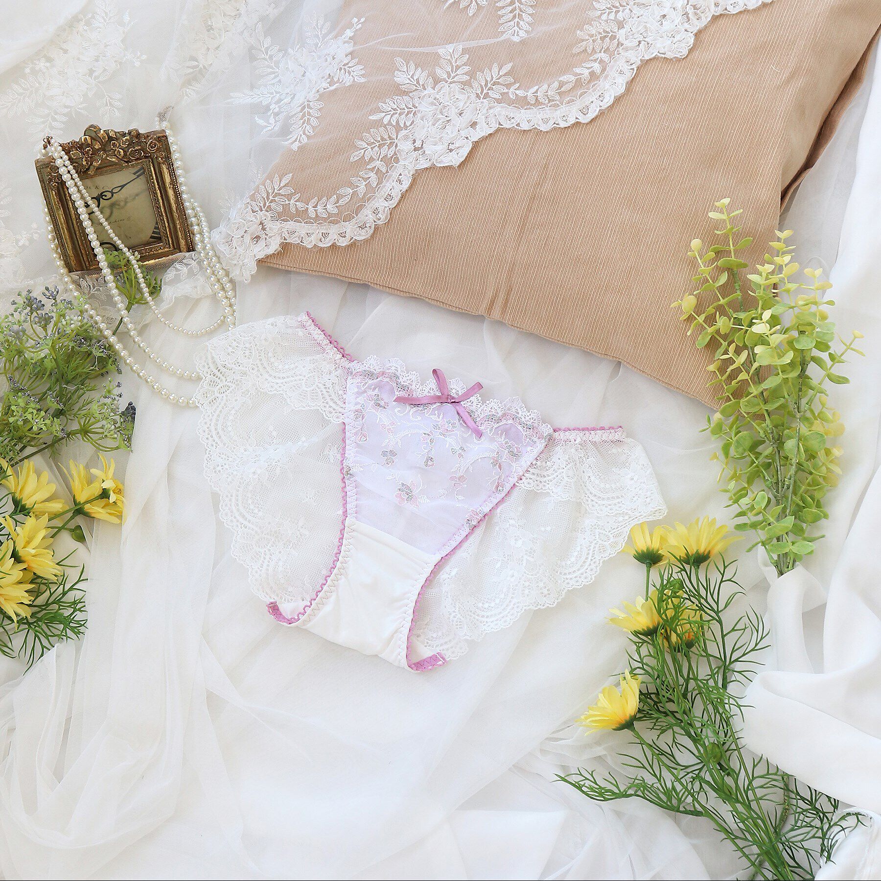 Risa Magli「アリッサ レースショーツ」|インナー|ピンク(070)