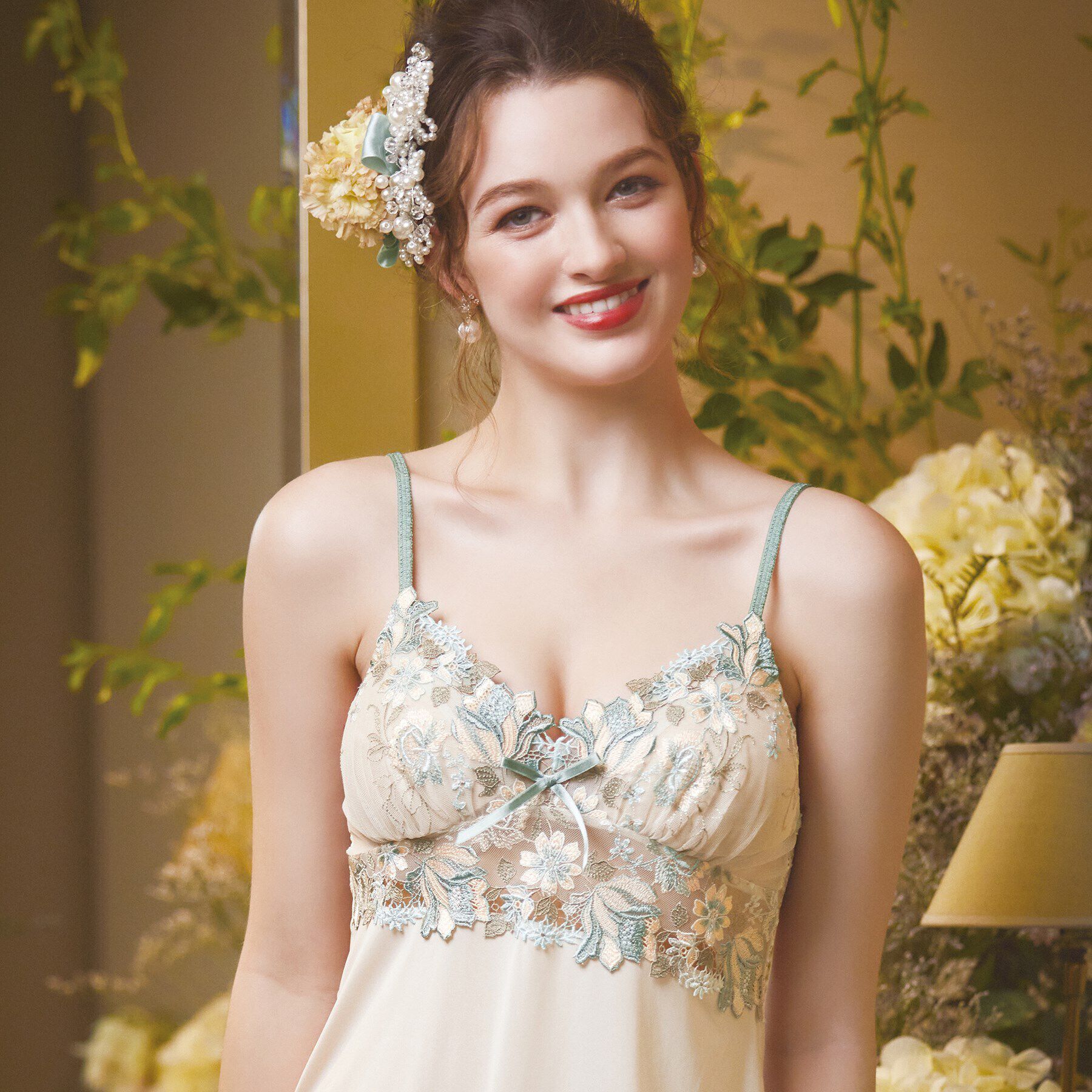 Risa Magli「アデラ スリップ」|キャミソール|ミント(021)