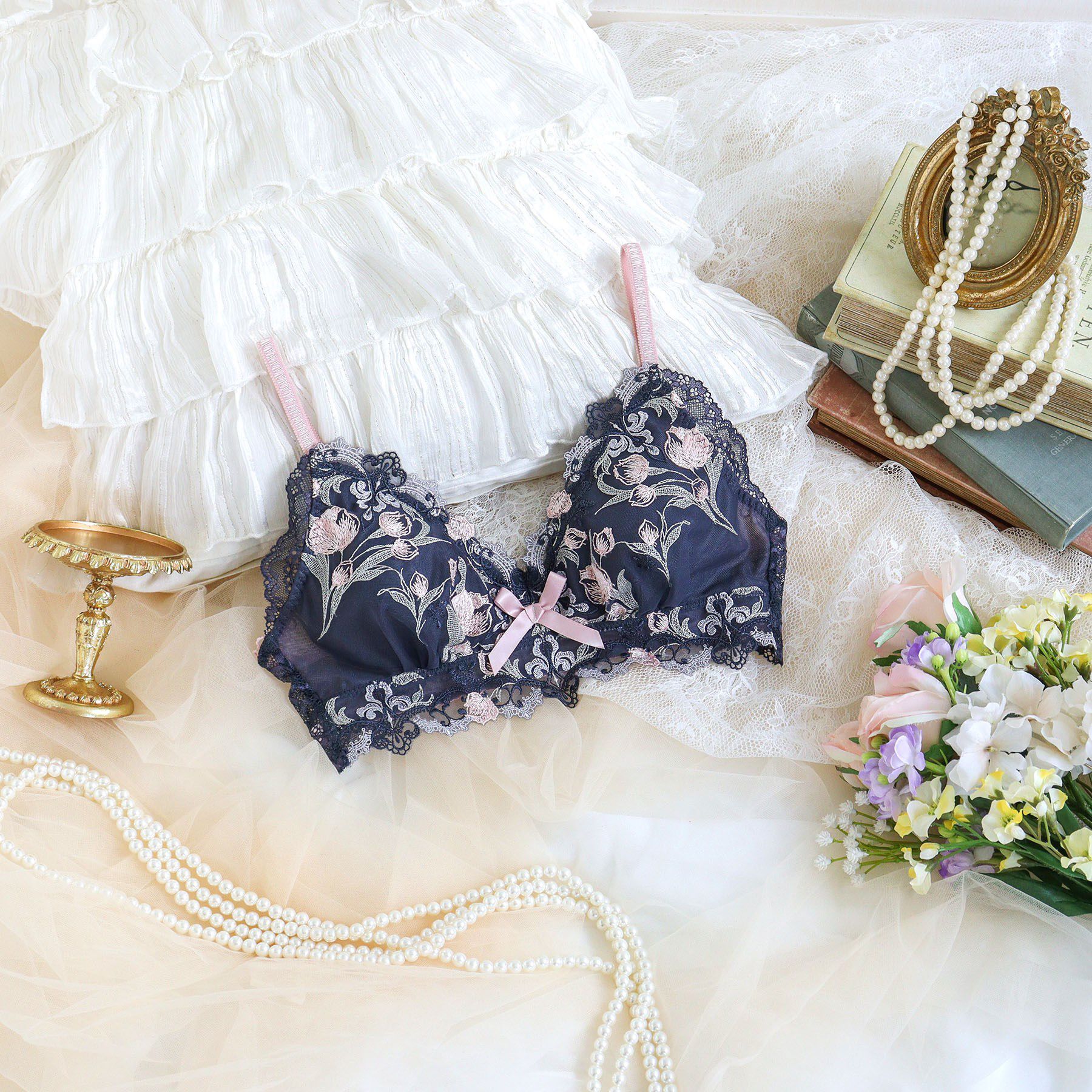 Risa Magli「ラリッサ ソフトブラ」|インナー|グレー(012)