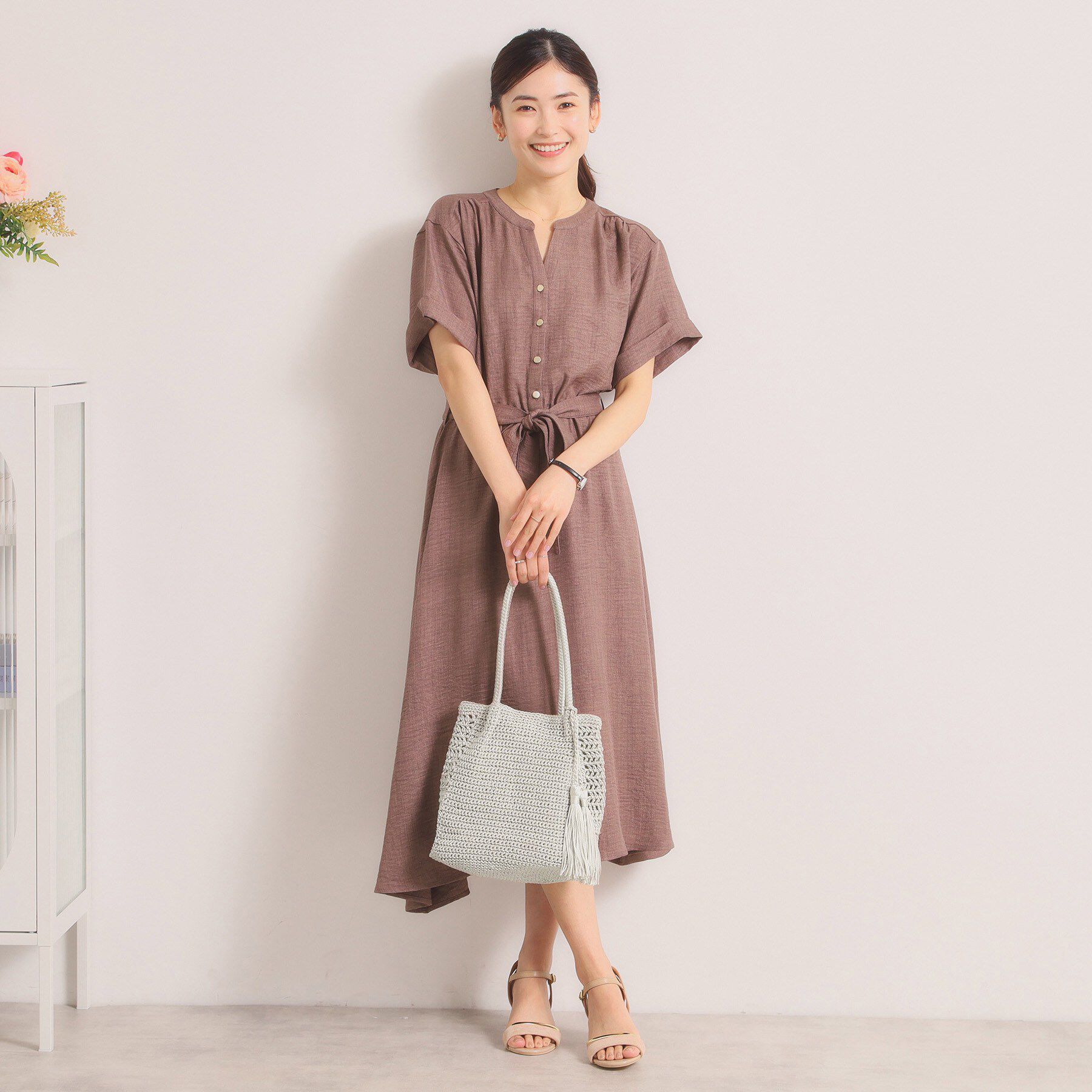 ITS&rsquo;DEMO「雑材コード編みタッセルトート」|トートバッグ|