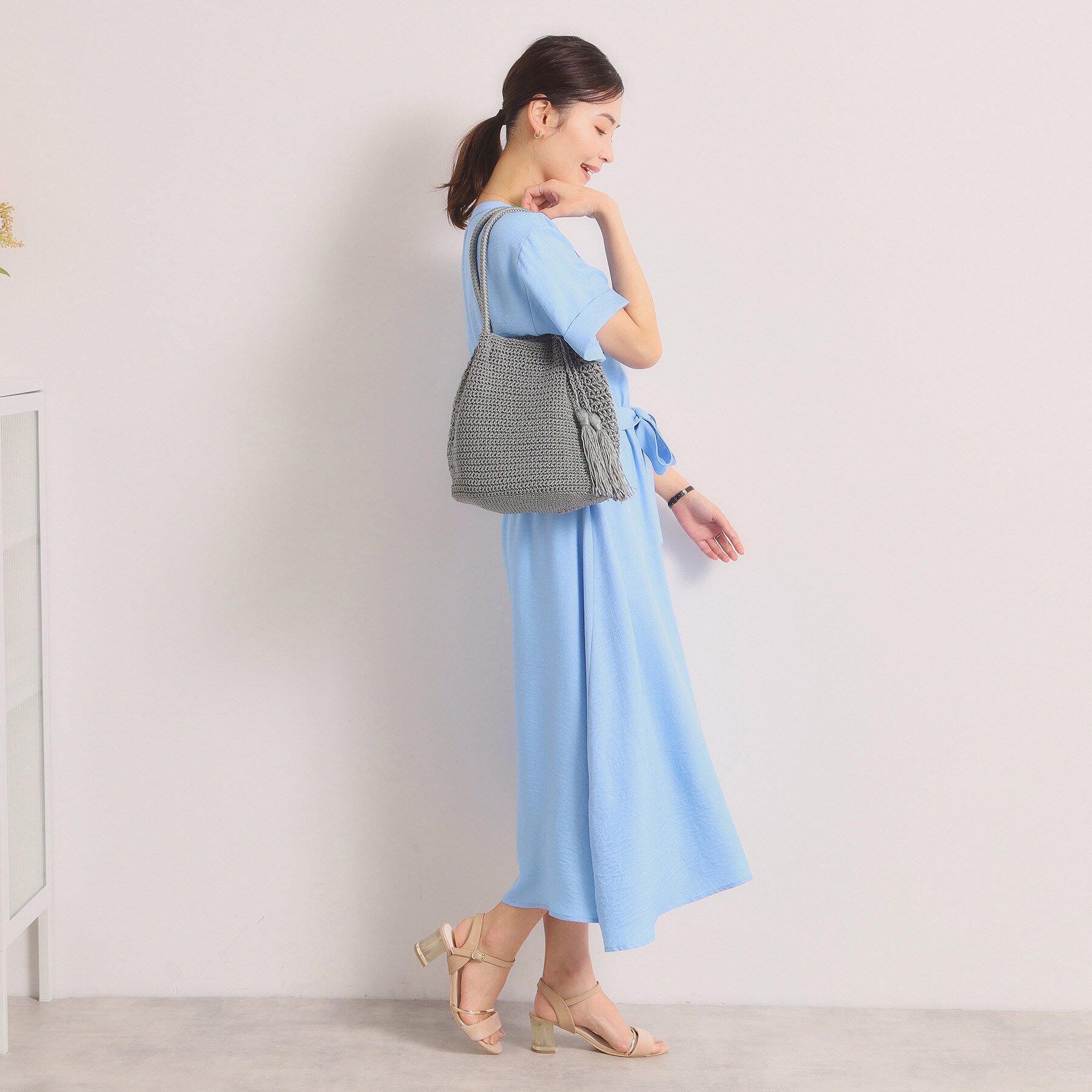 ITS&rsquo;DEMO「雑材コード編みタッセルトート」|トートバッグ|