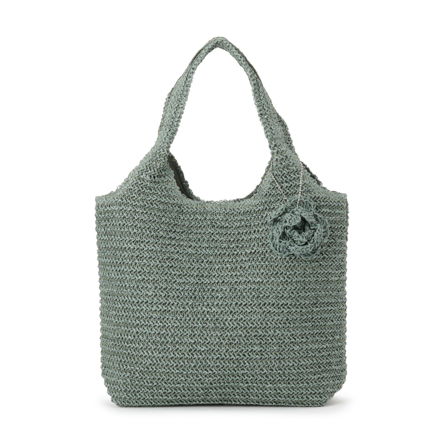 ITS&rsquo;DEMO「雑材フラワーチャームくりてトート」|トートバッグ|