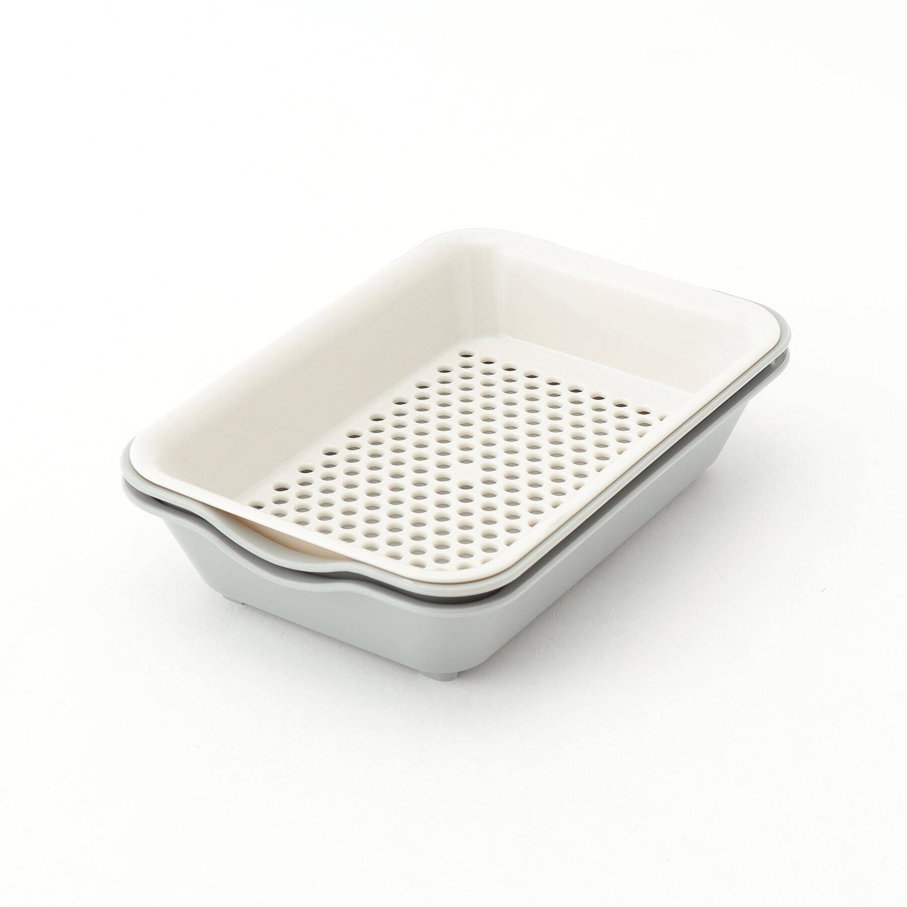 212 KITCHEN STORE「抗菌バット＆ザル ミニ スモーキーグレー」|食器・キッチングッズ|