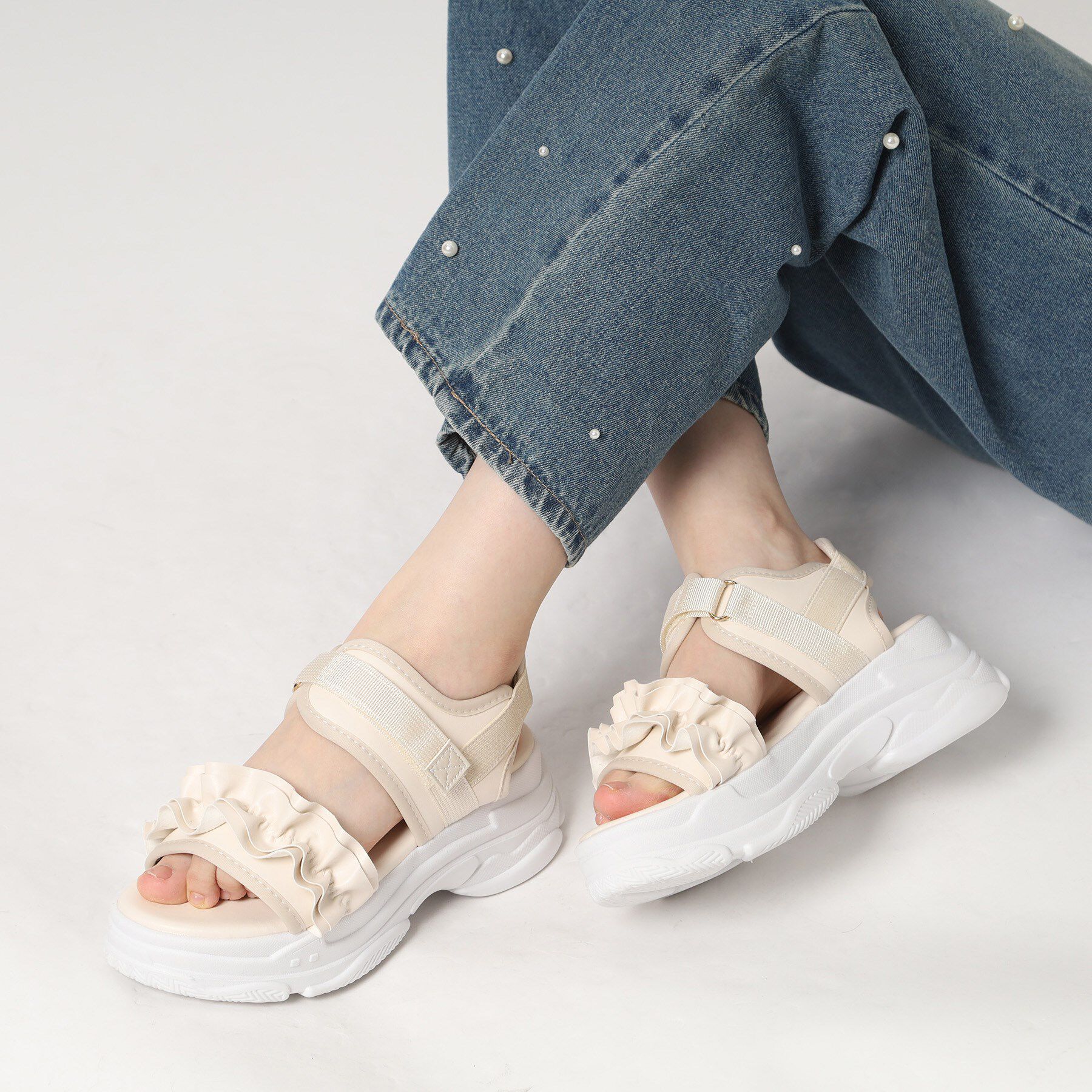 csT&P「厚底フリルスポサン」|サンダル|