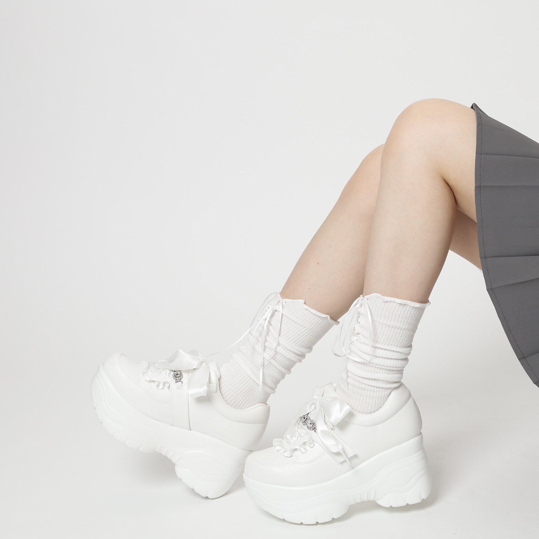 csT&P「厚底キラキラストーン付スニーカー」|スニーカー|