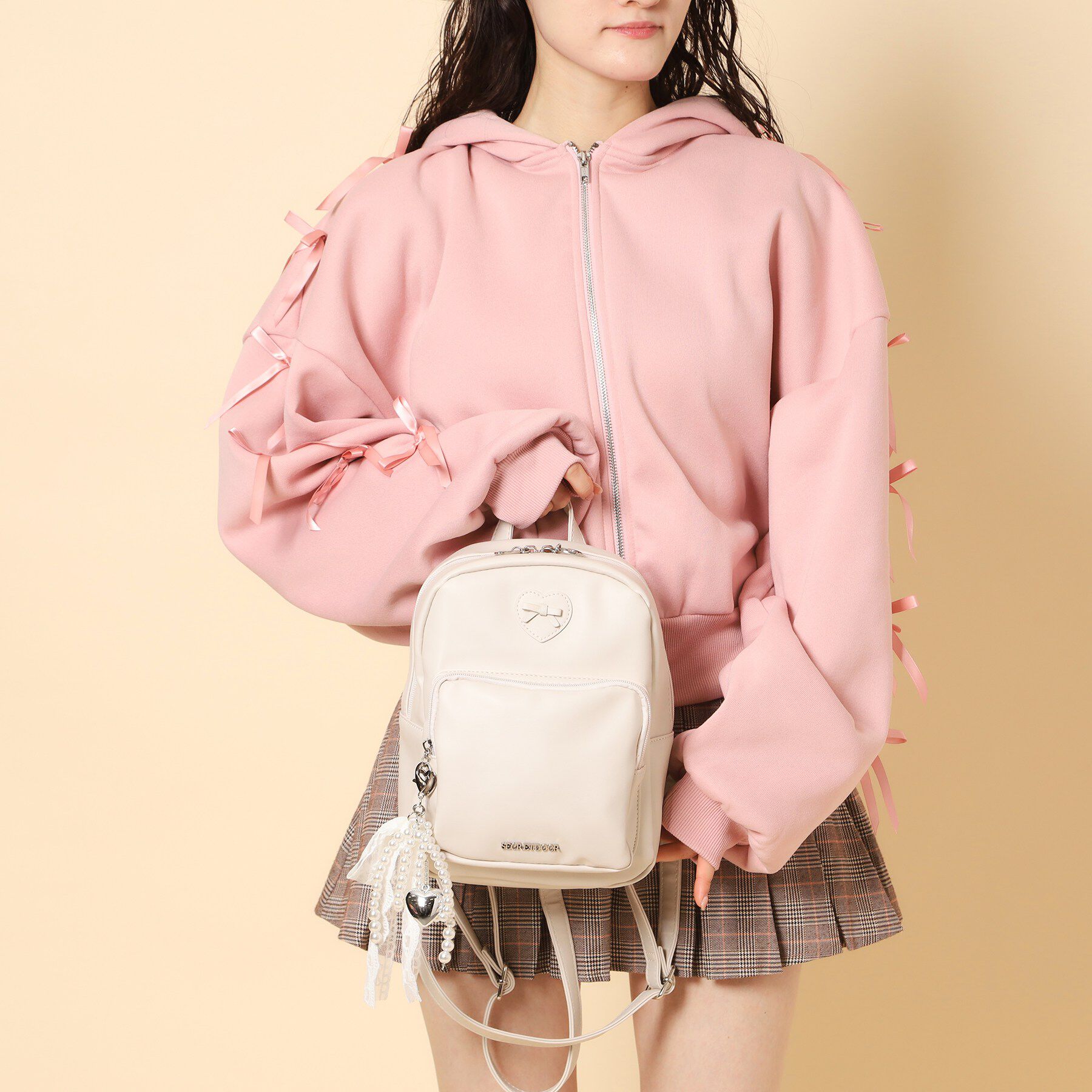 Ober Tashe「チャーム付きハートモチーフリュック」|リュック|