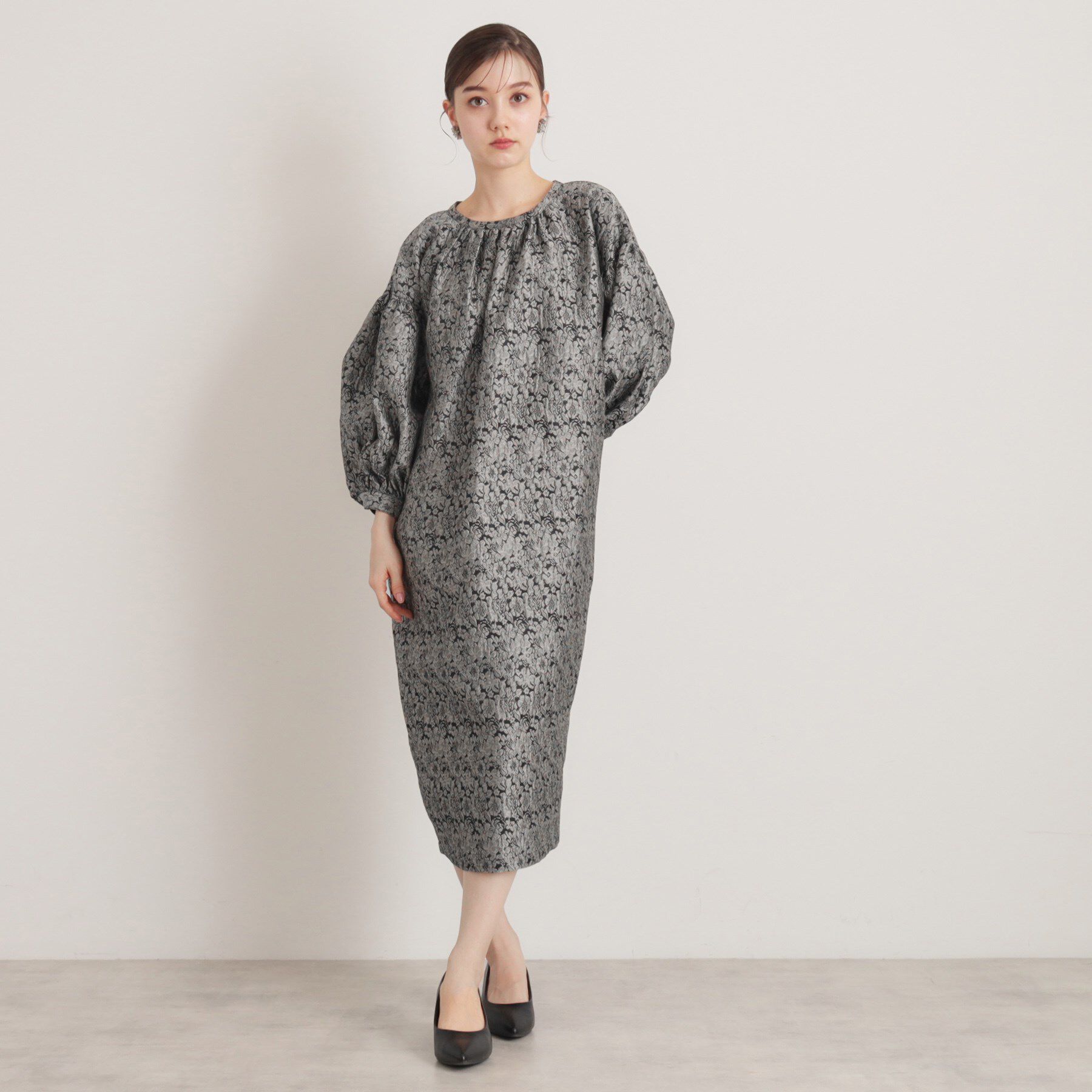 SunaUna「【食事会/お出かけ】小花ジャカードワンピース」|ワンピース|