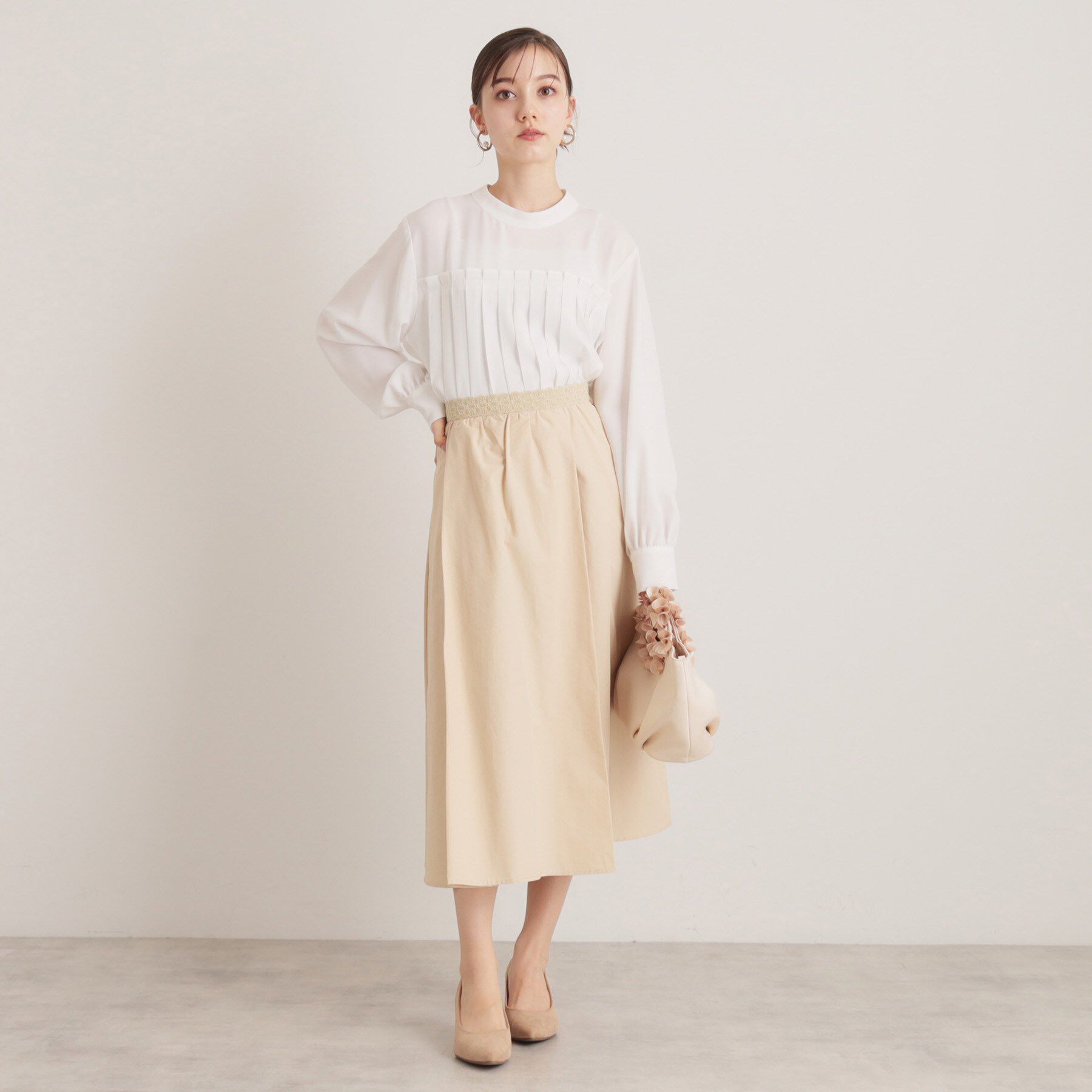 SunaUna「【通勤服】タフタフレアスカート」|スカート|