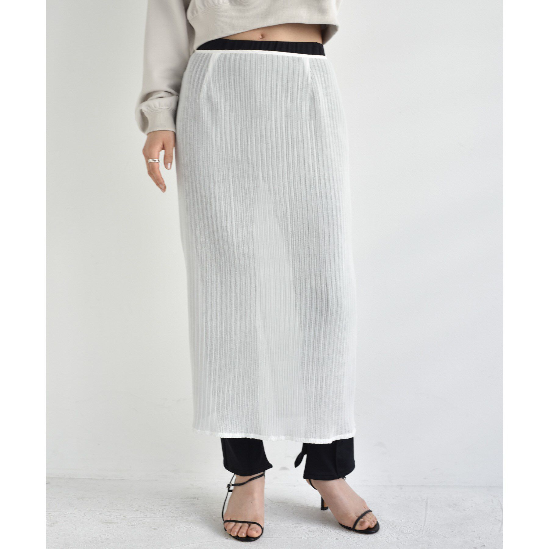 CODE A「sheer pleats skirt」|スカート|