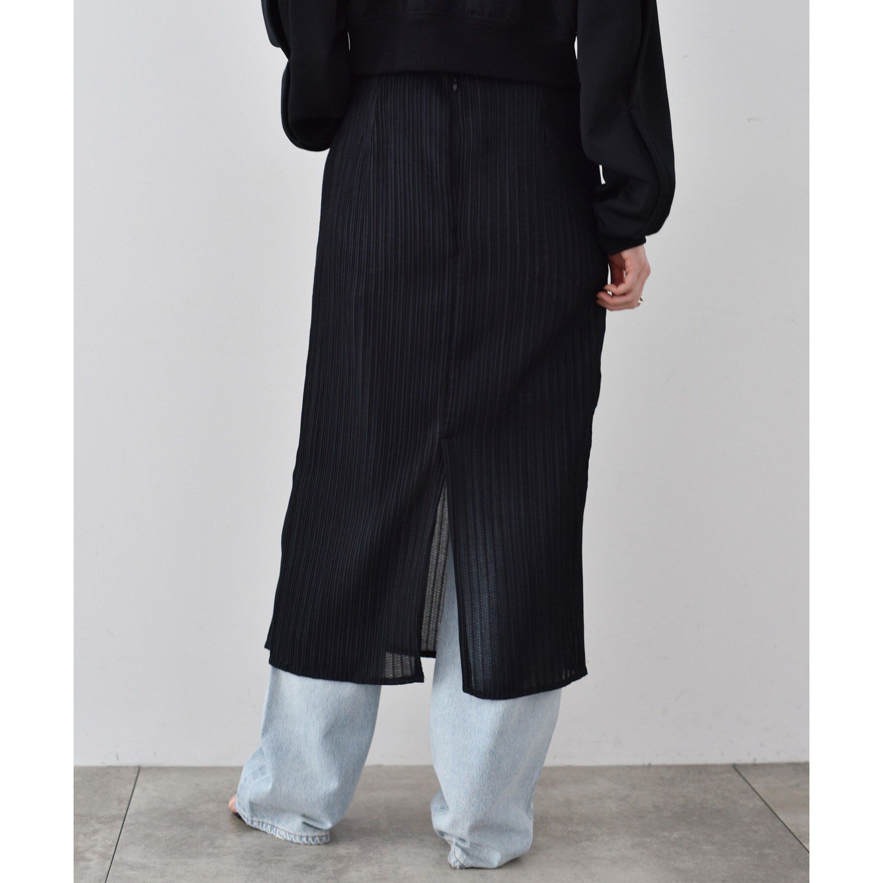 CODE A「sheer pleats skirt」|スカート|