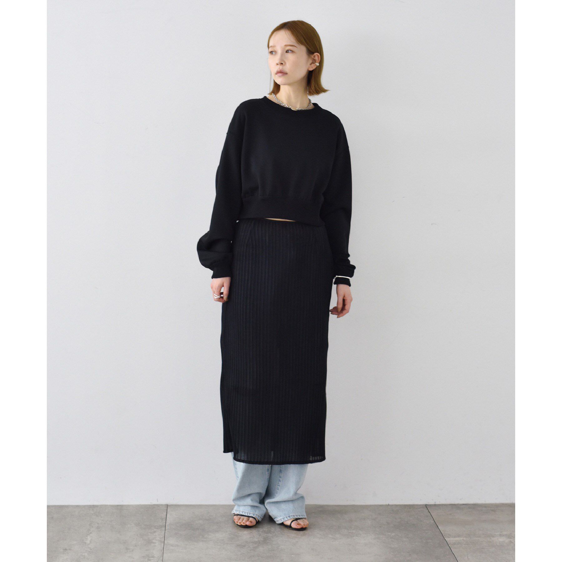 CODE A「sheer pleats skirt」|スカート|