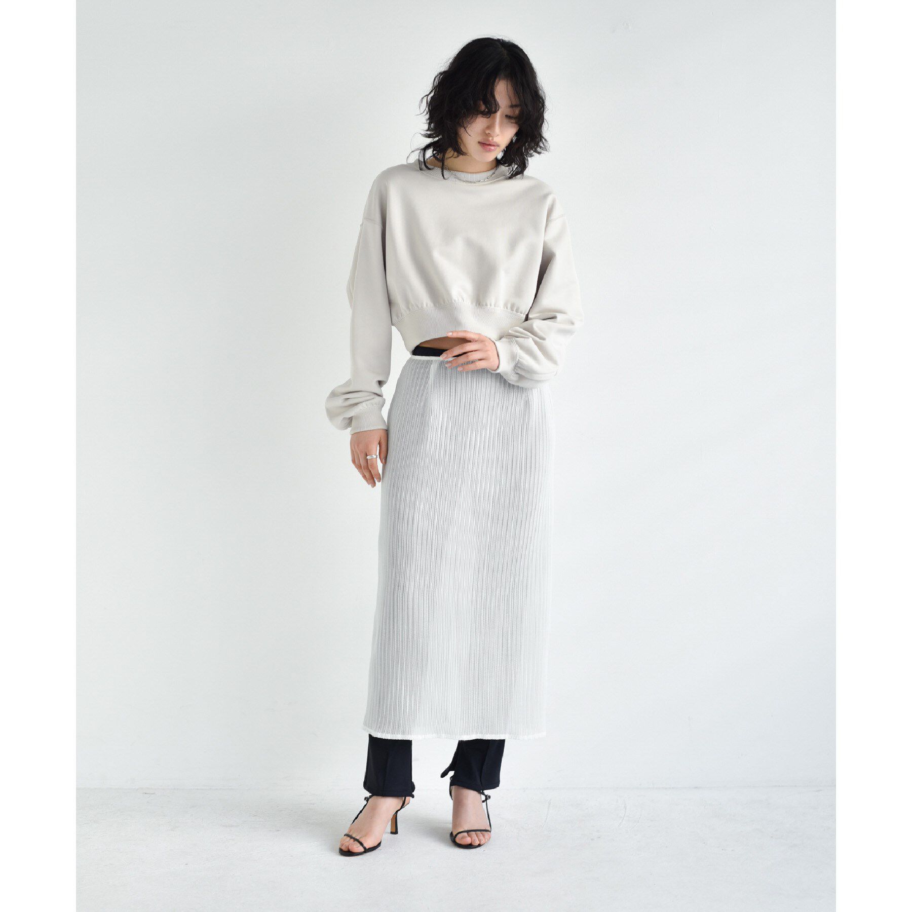 CODE A「sheer pleats skirt」|スカート|
