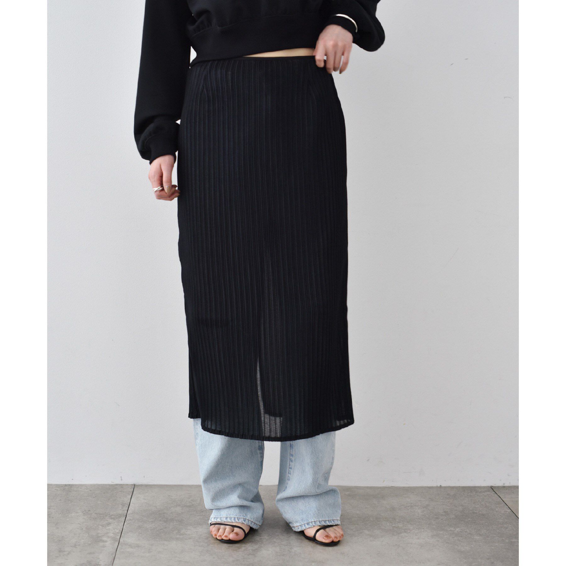 CODE A「sheer pleats skirt」|スカート|