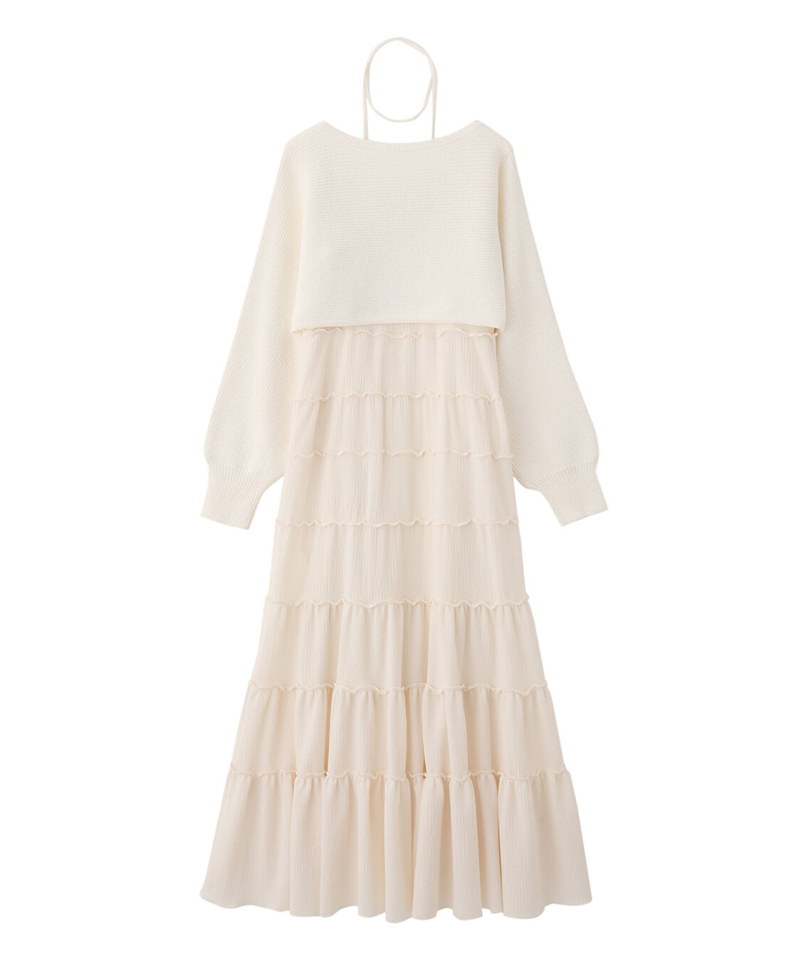 COCO DEAL「クロップドニット&times;メローティアードキャミワンピース」|ワンピース|