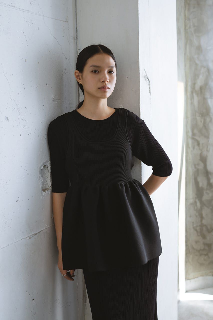 STYLEMIXER「マルチWAYペプラムニットワンピース」|ワンピース|BLK