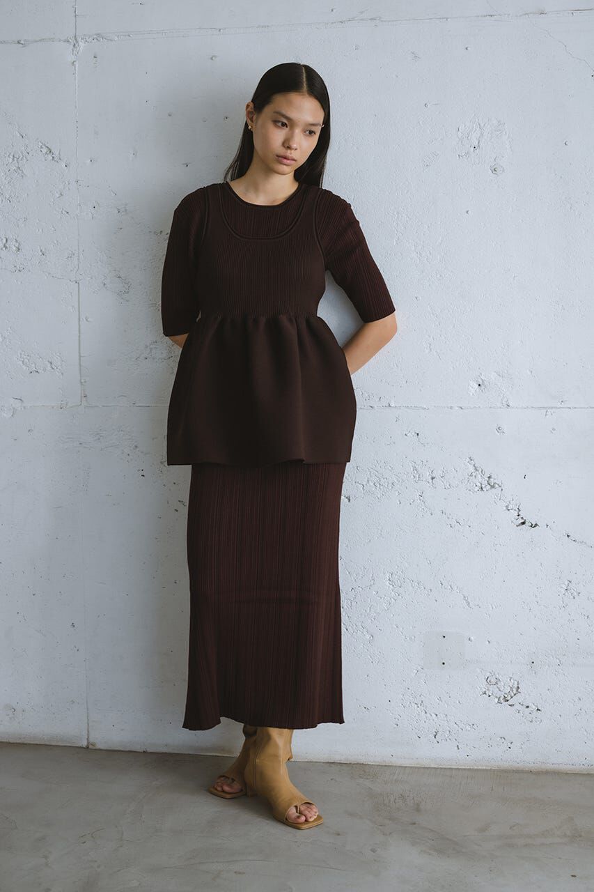 STYLEMIXER「マルチWAYペプラムニットワンピース」|ワンピース|BRN