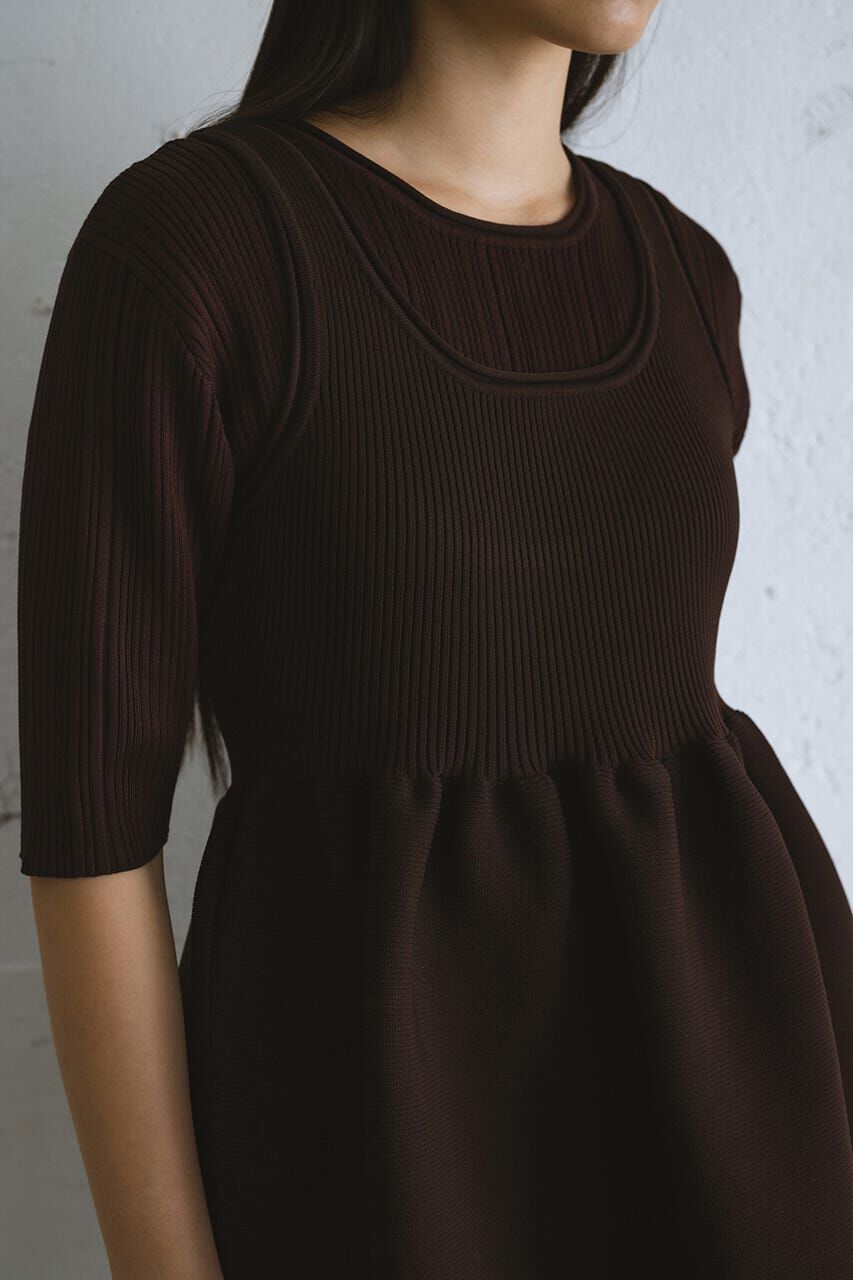 STYLEMIXER「マルチWAYペプラムニットワンピース」|ワンピース|