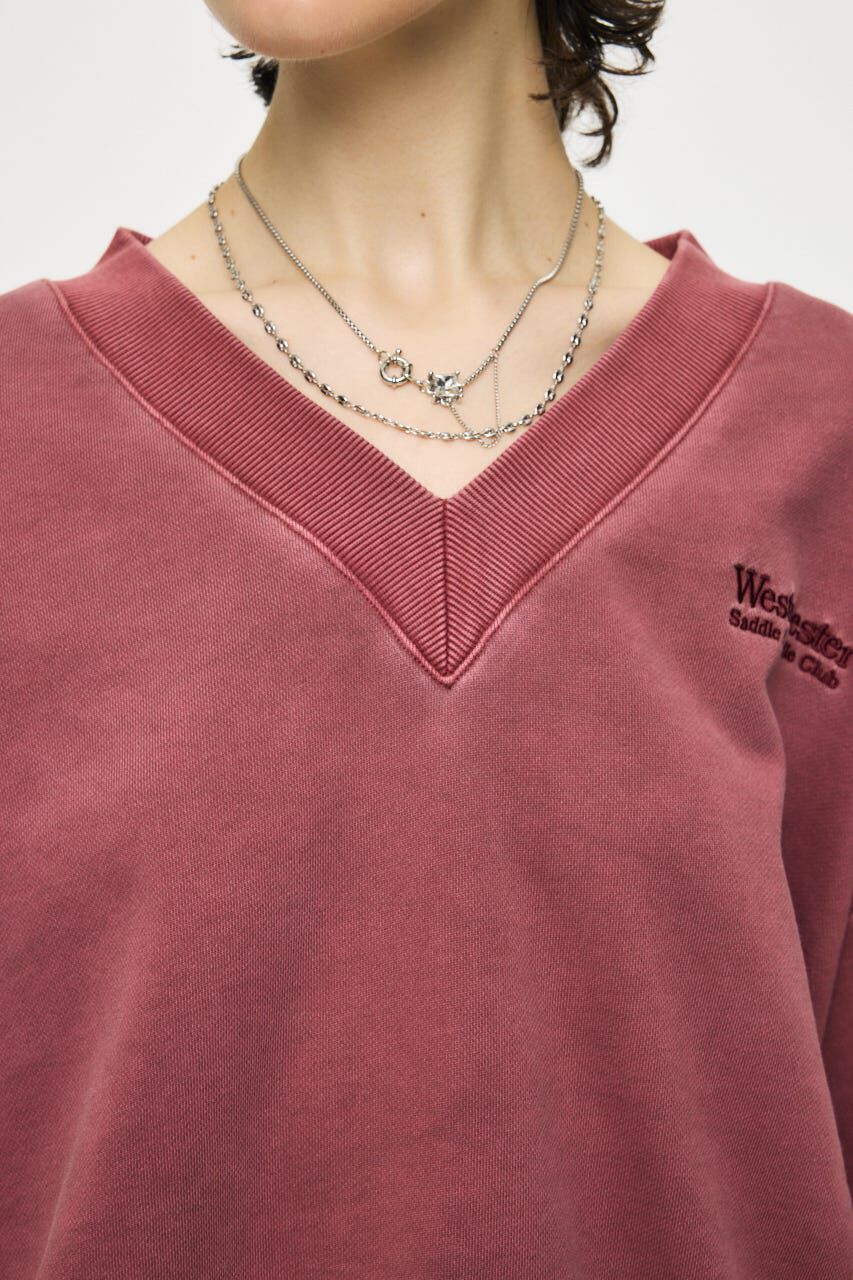 MOUSSY「FADED V NECK SWEAT シャツ」|パーカー|