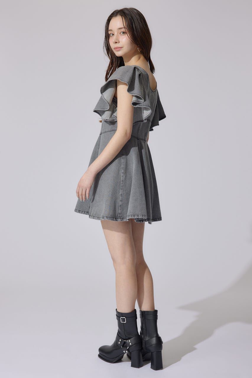 rienda「フリルスリーブミニワンピース」|ワンピース|